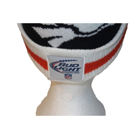 Denver Broncos Beanie Hat Cap Orange Cuffed Pom Pom Knit Football Bud Light - Picture 6 of 8